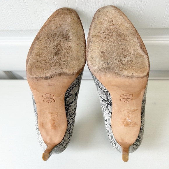 Expression Grey Snakeskin Patterned High Heels Leather Pumps Size 8 - Picture 9 of 16